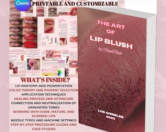 Lip Blush PMU Training Manual: Dark Lip Neutralization, Color Theory (Canva Editable)