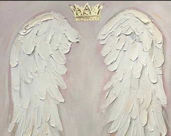 Angelwings painting  created just for you. 30x36 inches on stretched canvas will be painted upon purchase. Ships in 3-4 weeks, customizable.