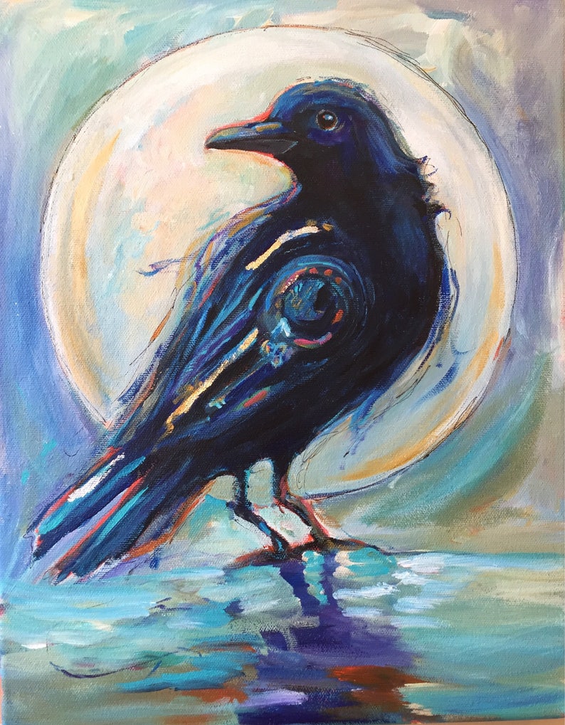 Crow Art Spirit Animal Crow Painting Print Spiritual Art the - Etsy Canada