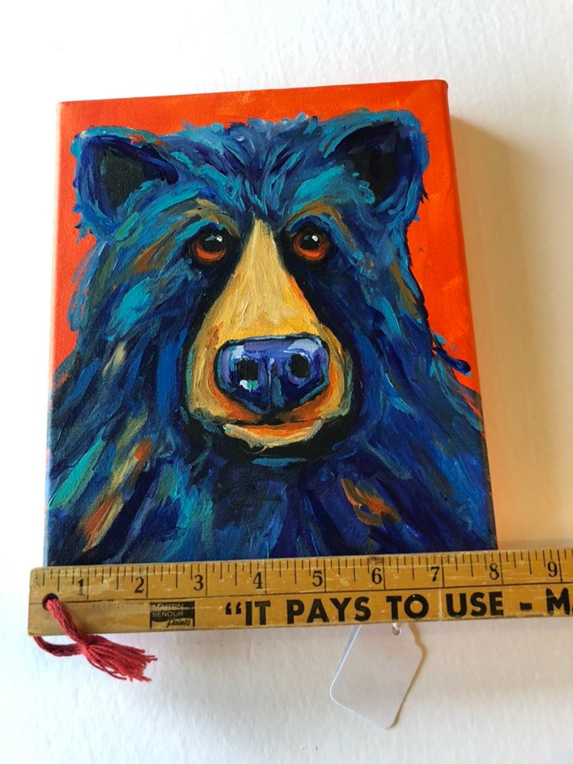 Bear Painting Abstract Bear Art Colorful Contemporary Bear Etsy