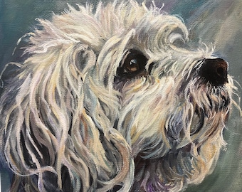 Dog Portrait, Custom Pet Portrait hand painted in Canada, Dog Painting