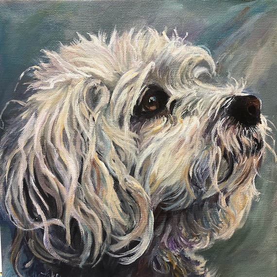 Dog Portrait Custom Pet Portrait Hand Painted In Canada Dog Etsy