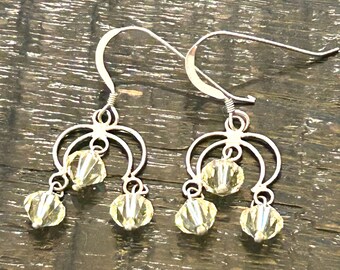 Dangle Earwire Earrings featuring swarovski crystals & Silver Findings