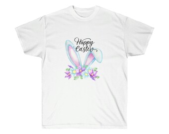 Happy Easter Bunny Ears Unisex Ultra Cotton Tee