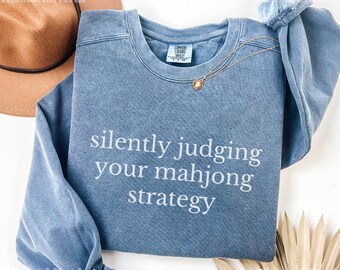 Comfort Colors® Funny Mahjong Sweatshirt, Mahjong Lover Crewneck, Mah-Jong Player Gift, Mah Jongg Sweater, Mahj Enthusiast, Board Game Night