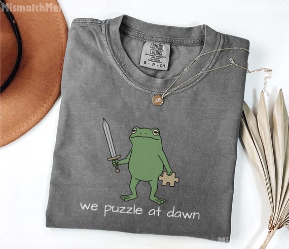 Comfort Colors® Puzzle Frog Shirt, Jigsaw Puzzle Lover Gift