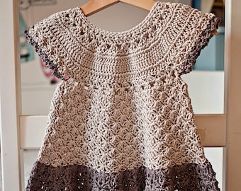 Crochet dress PATTERN - Pima Cotton Dress (sizes up to 6 years) (English only)