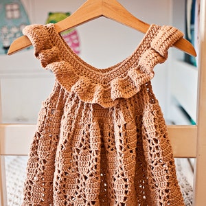 Crochet dress PATTERN - Truffle Ruffle Dress (sizes up to 10 years) (English only)