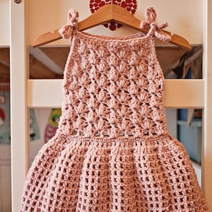 Crochet dress PATTERN - Pleated Dress (sizes up to 8 years) (English only)