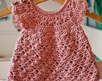 Crochet dress PATTERN - Rose Blush Dress (sizes up to 7 years) (English only)