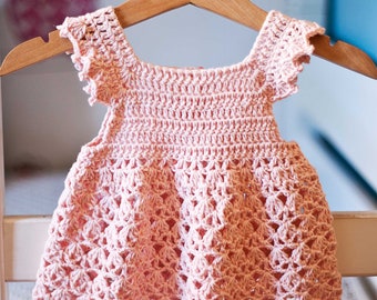 Crochet dress PATTERN - Powder Dress (sizes up to 8 years) (English only)