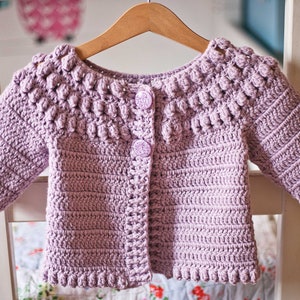 Crochet PATTERN - Popcorn Cardigan (sizes baby up to 10 years) (English only)