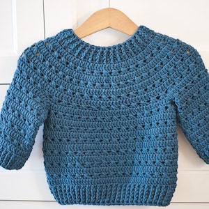 Crochet PATTERN  - Midnight Sweater (child sizes 0-6m up to 9-10years) (English only)