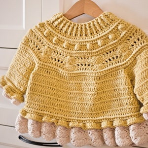 Crochet PATTERN  - Ranunculus Sweater (child sizes 0-6m up to 9-10 years) (English only)