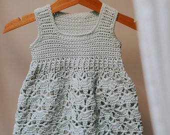 Crochet dress PATTERN - Tank T-shirt Dress (sizes up to 6 years) (English only)