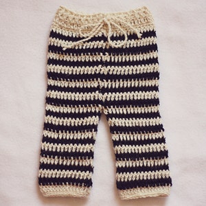 Crochet PATTERN Striped Baby Pants English only image 2