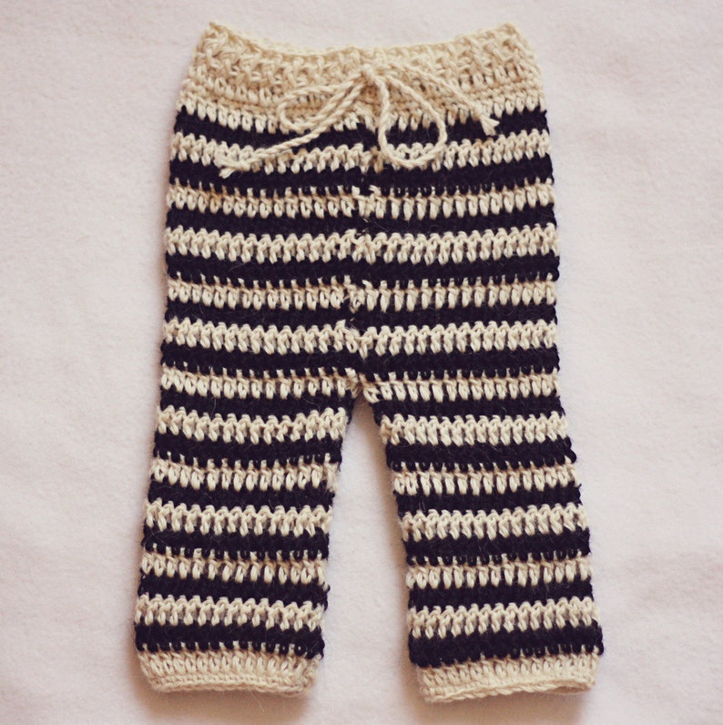 Crochet PATTERN Striped Baby Pants English only image 2