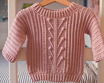 Crochet PATTERN - Winter Garden Sweater  (newborn up to 9-10 years) (English only)