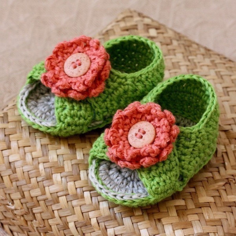 Crochet PATTERN Cross Strap Baby Sandals English only image 1