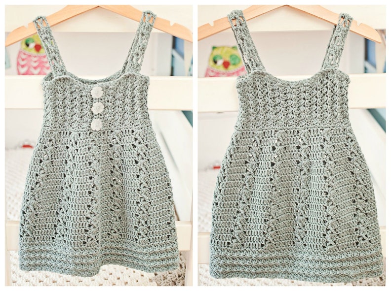Crochet dress PATTERN Sea Breeze Dress sizes up to 10 years English only image 2