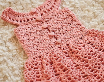 Crochet dress PATTERN - Peony Lace Dress (sizes up to 7 years) (English only)