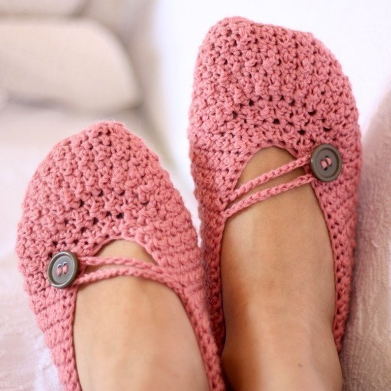 Crochet PATTERN Pretty in Pink Ladies Slippers English only image 3