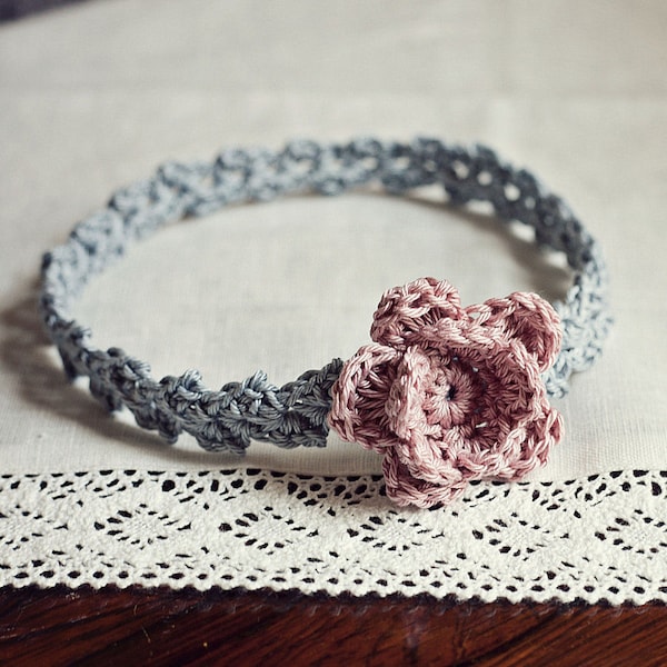 Crochet PATTERN - Old Rose Headband (sizes - baby to adult) (English only)