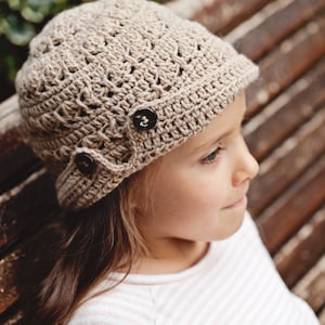 Crochet PATTERN Buttoned Brim Hat baby to adult English only image 3