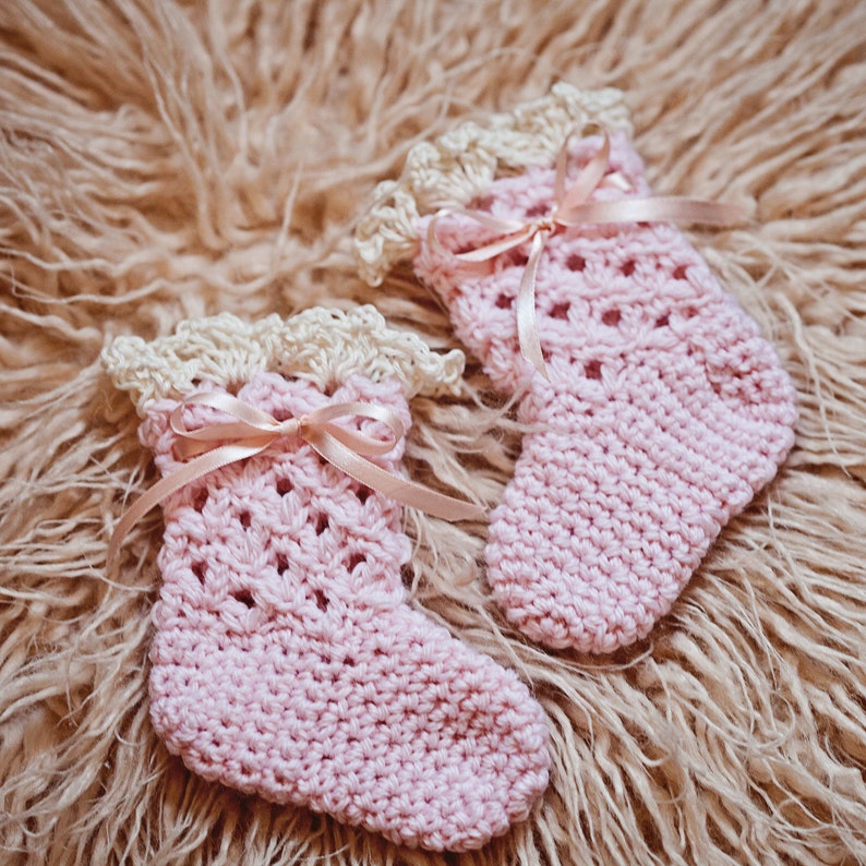 Crochet PATTERN Lace Frill Socks sizes baby to adult English only image 5