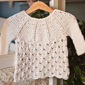 Crochet PATTERN - Raindrops Sweater (sizes baby up to 10 years) (English only)