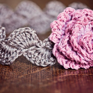 Crochet PATTERN Centifolia Rose Headband sizes baby to adult English only image 3