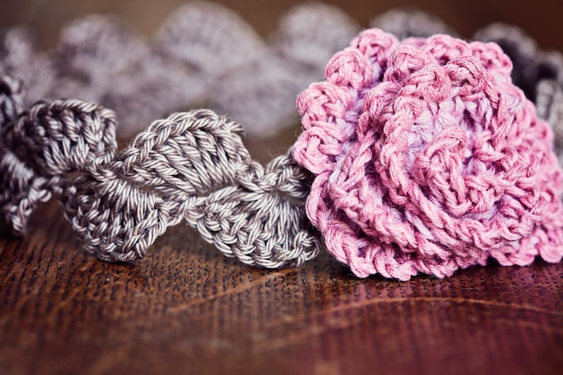 Crochet PATTERN Centifolia Rose Headband sizes baby to adult English only image 3