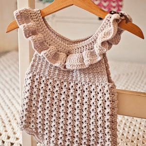 Crochet PATTERN Ruffle Romper sizes 0-6 and 6-12 months English only image 2