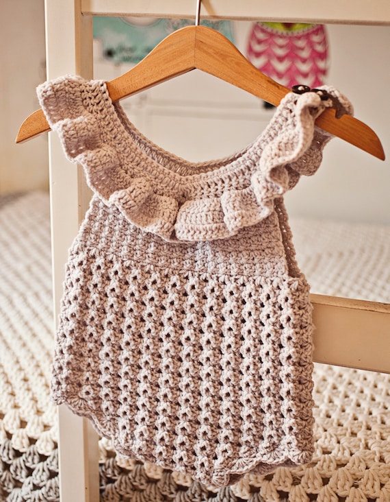 Crochet PATTERN - Ruffle Romper (sizes 0-6 and 6-12 Months) (english Only)  - Etsy