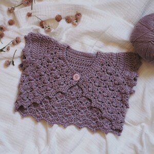 Gehaakt PATROON - Like a Cloud Bolero - Vest (maten baby's tot 6 jaar) (alleen in het Engels) afbeelding 2