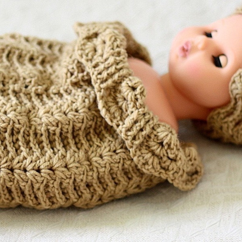 Crochet PATTERN Baby Cocoon and Hat Set English only image 3