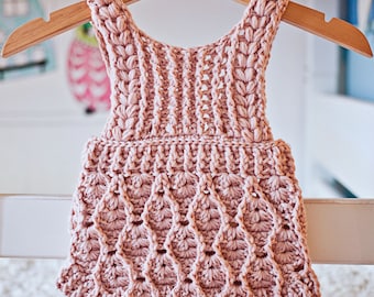 Crochet PATTERN  - Elodie Romper (sizes 0-3m, 6-9m and 12-18months) (English only)