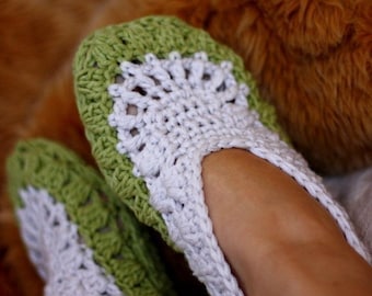 Crochet PATTERN - Sorrento Ladies Home Slippers (English only)