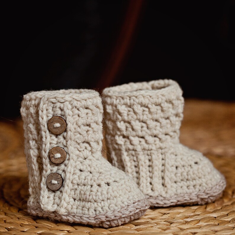 Baby Booties Crochet PATTERN Polar Buttoned Boots English only image 4
