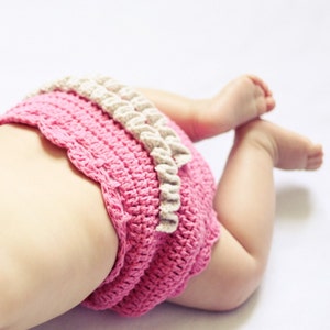 Crochet PATTERN Girly Ruffle Pants diaper cover English only image 3