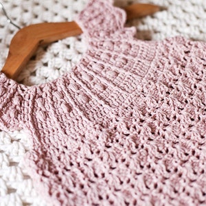 Crochet dress PATTERN Dusty Rose Dress sizes up to 10 years English only image 4