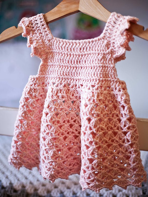 Crochet Dress PATTERN Pima Cotton Dress sizes up to 6 Years english Only 
