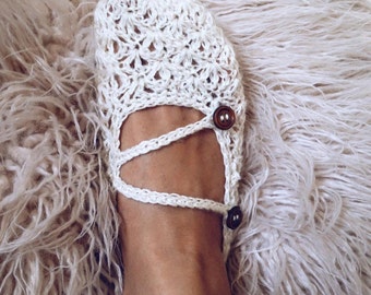 Crochet PATTERN - Meringue Double strap Slippers (English only)