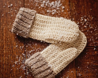 Crochet PATTERN  - Knit-look Mittens (sizes- baby to adult) (English only)