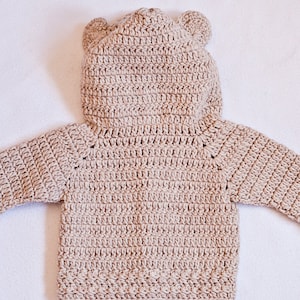 Crochet PATTERN Bear Hooded Cardigan sizes baby up to 8 years English only image 2