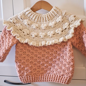 Crochet PATTERN  - Charlotte Sweater (child sizes 0-6m up to 9-10years) (English only)