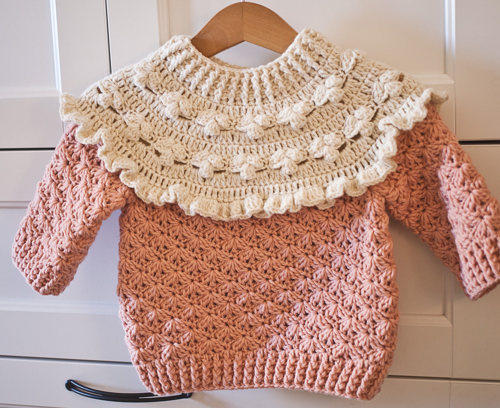Crochet PATTERN Charlotte Sweater child Sizes 0-6m up to 9-10years