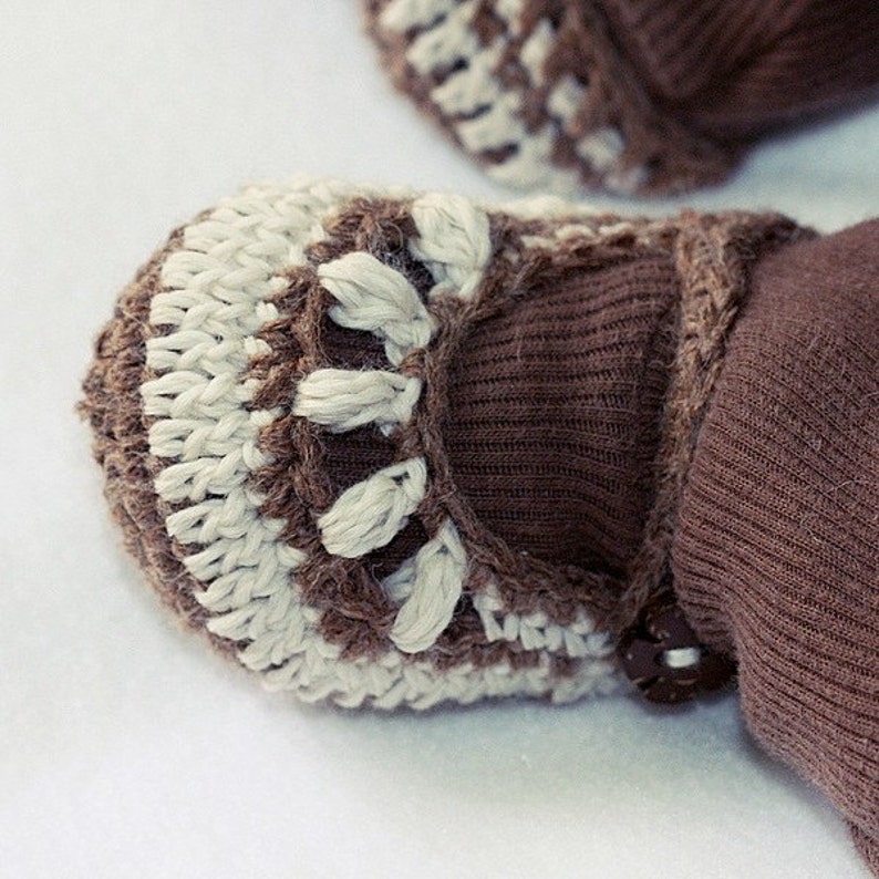 PATRON au crochet Chaussons bébé chocolat en anglais seulement image 5