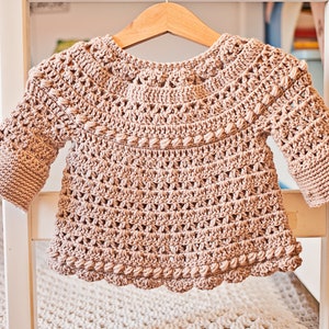 Crochet PATTERN Bell Sleeve Cardigan sizes baby up to 6 years English only image 4