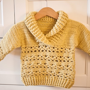 Crochet PATTERN  - Loulou Sweater (child sizes 0-6m up to 9-10years) (English only)